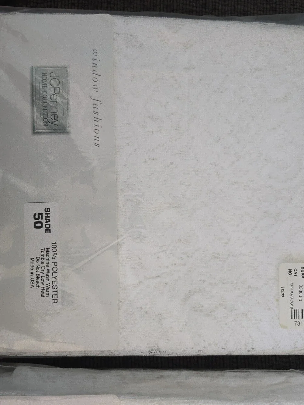 (2) Vintage JC Penney Home Collection Brenda White Lace Curtain Panel 58 X 84
